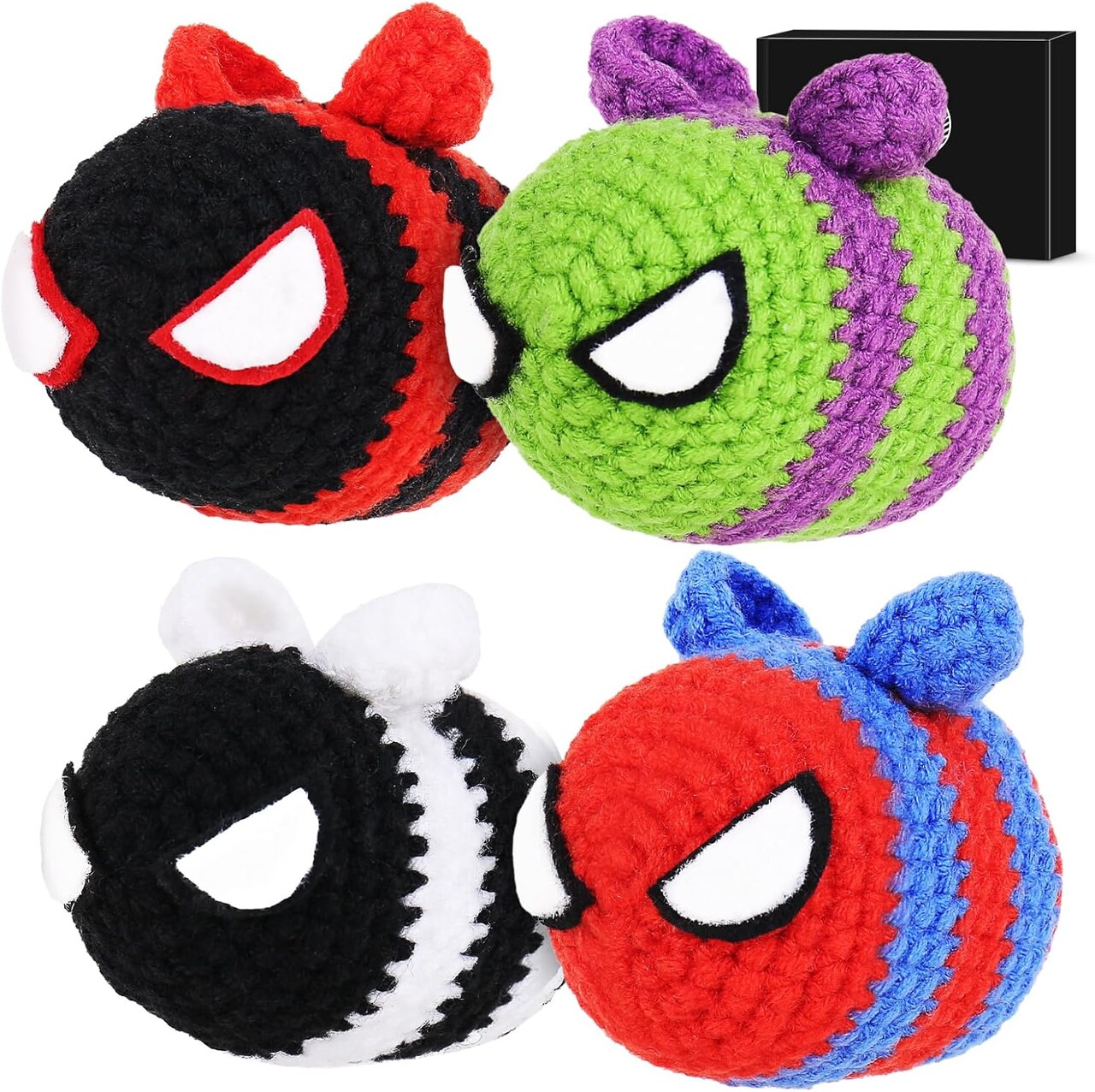 Beginner Crochet Kit for Adults Kids Women Men Complete Kit Included (4 Cool Bees)